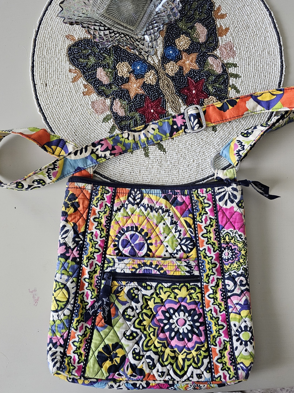 Vera Bradley Quilted Crossbody Bag In Rio Pattern - Picture 4 of 13